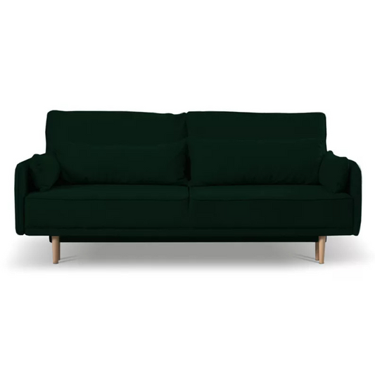 DERSPI Trīsvietīgs dīvāns, tumši zaļš, hidrofobs samts - N1 Home