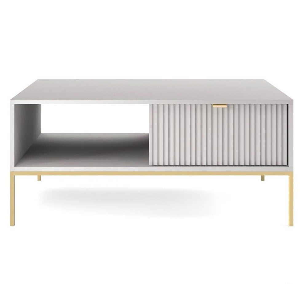 Kafijas galdiņš NV 104/46/68 cm pelēks /zelts - N1 Home