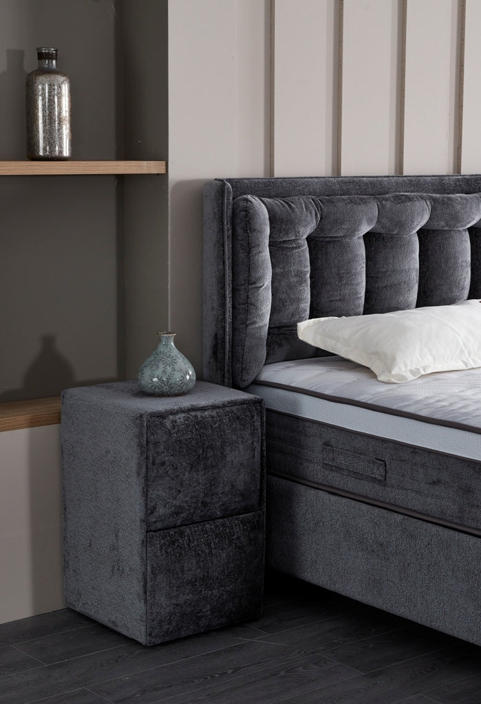 Gulta ar matracis Caro 90;120;140;160;180/200 cm grafits - N1 Home