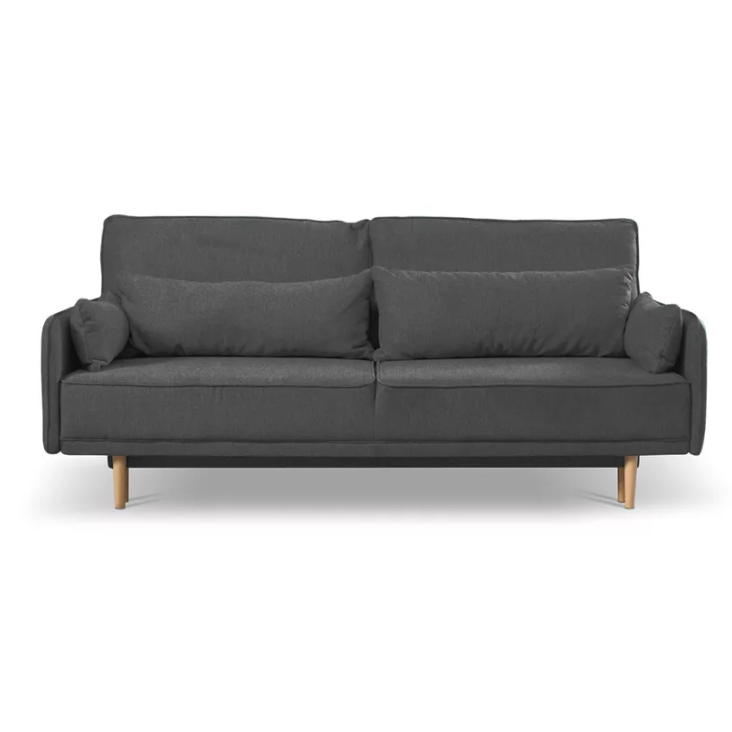 DERSPI Trīsvietīgs tumši pelēks dīvāns no viegli tīrāma auduma - N1 Home