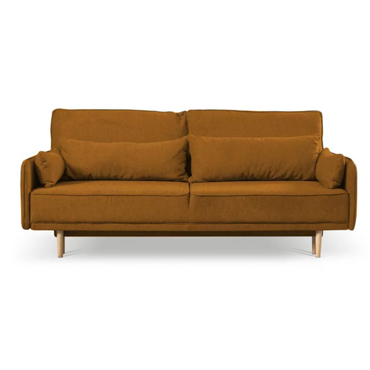 DERSPI Trīsvietīgs dīvāns, sinepes, hidrofobs samts - N1 Home