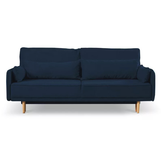DERSPI Trīsvietīgs dīvāns, tumši zils, hidrofobs samts - N1 Home