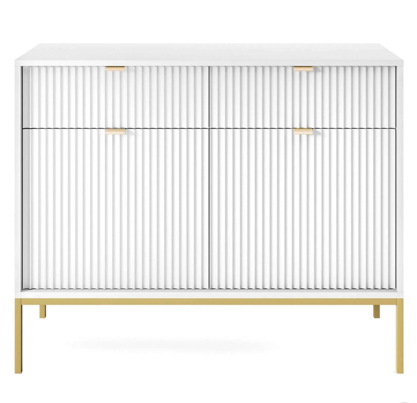 Kumode NV 104/83/39 cm balts/zelts - N1 Home