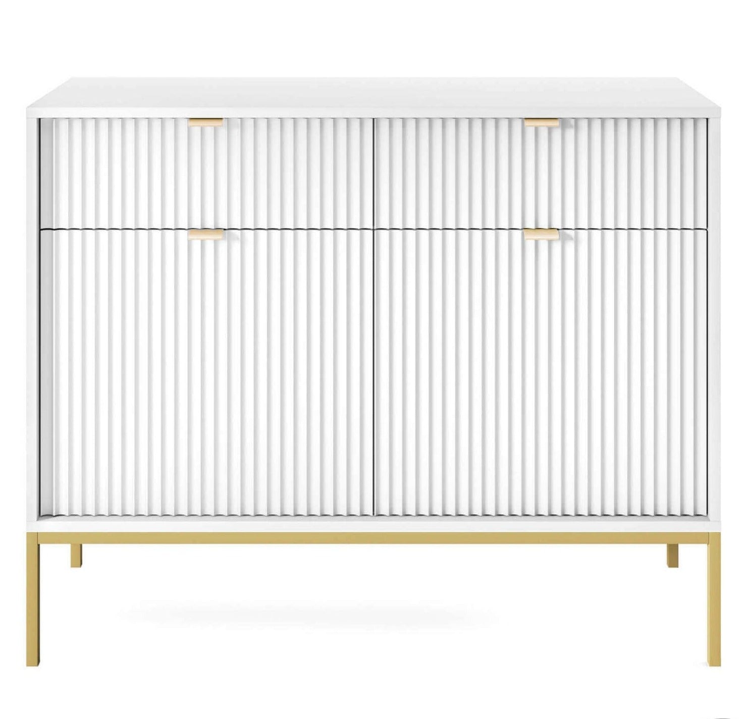 Kumode NV 104/83/39 cm balts/zelts - N1 Home