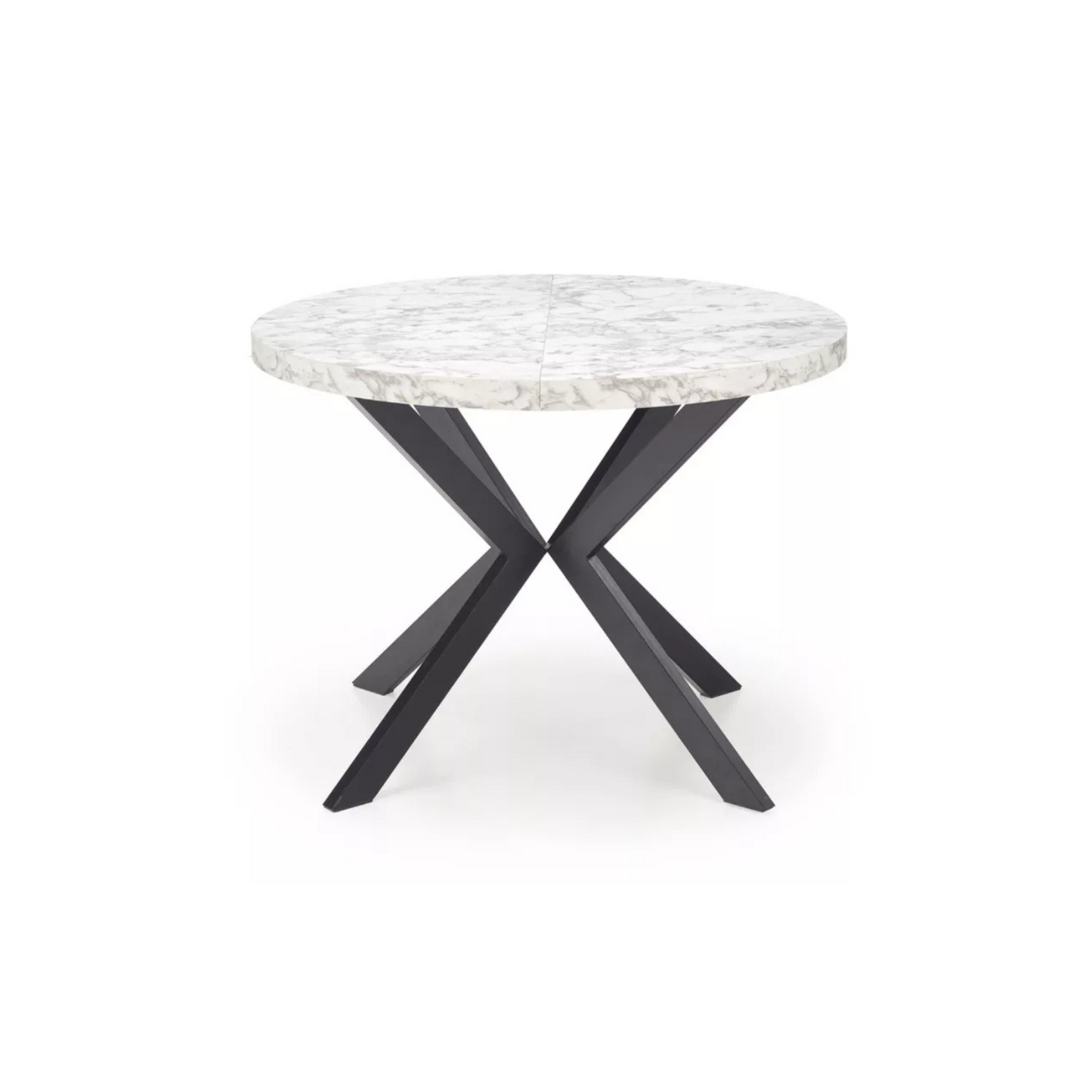 RELER Izvelkamais galds 100-250x100 cm, balts marmors/melns - N1 Home