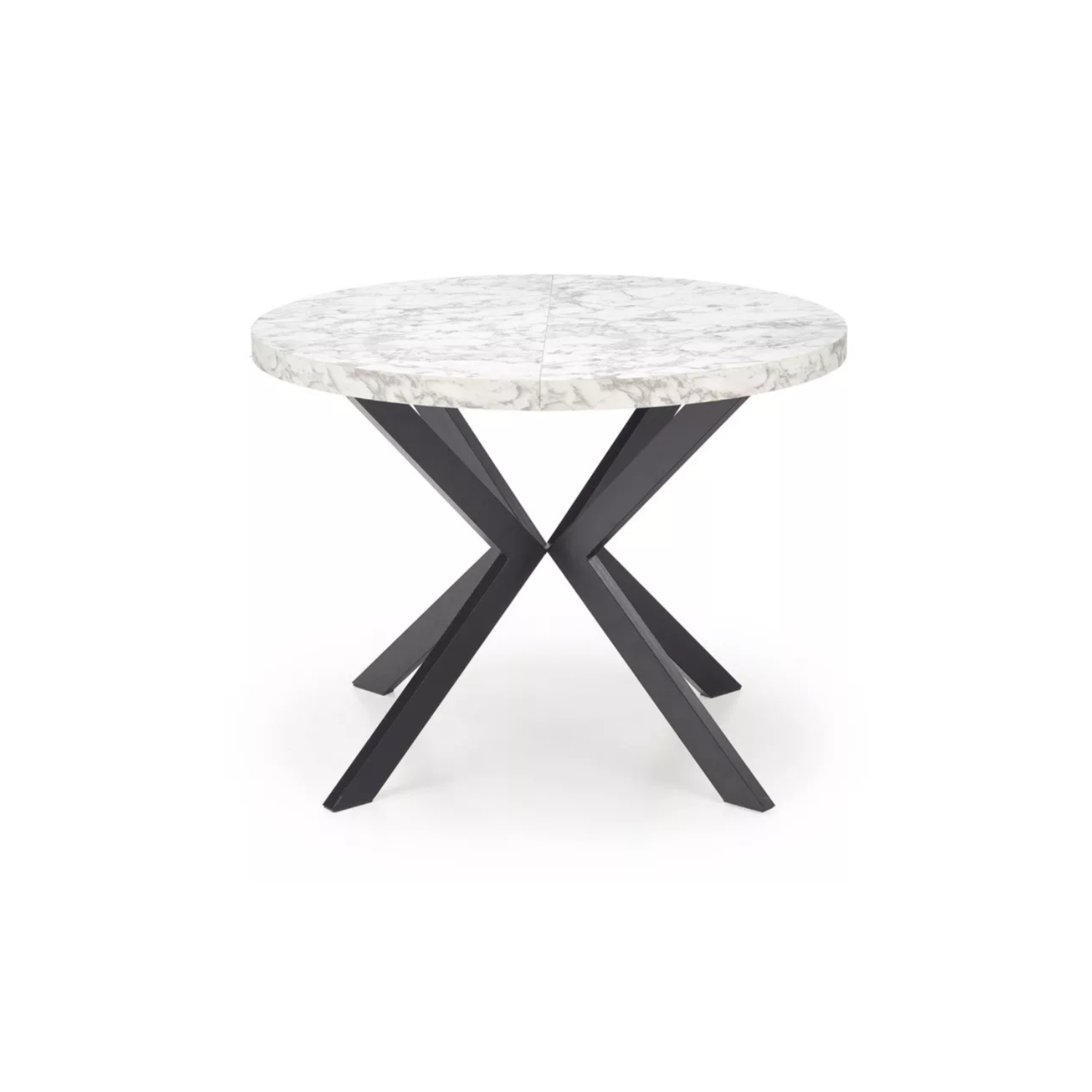 RELER Izvelkamais galds 100-250x100 cm, balts marmors/melns - N1 Home