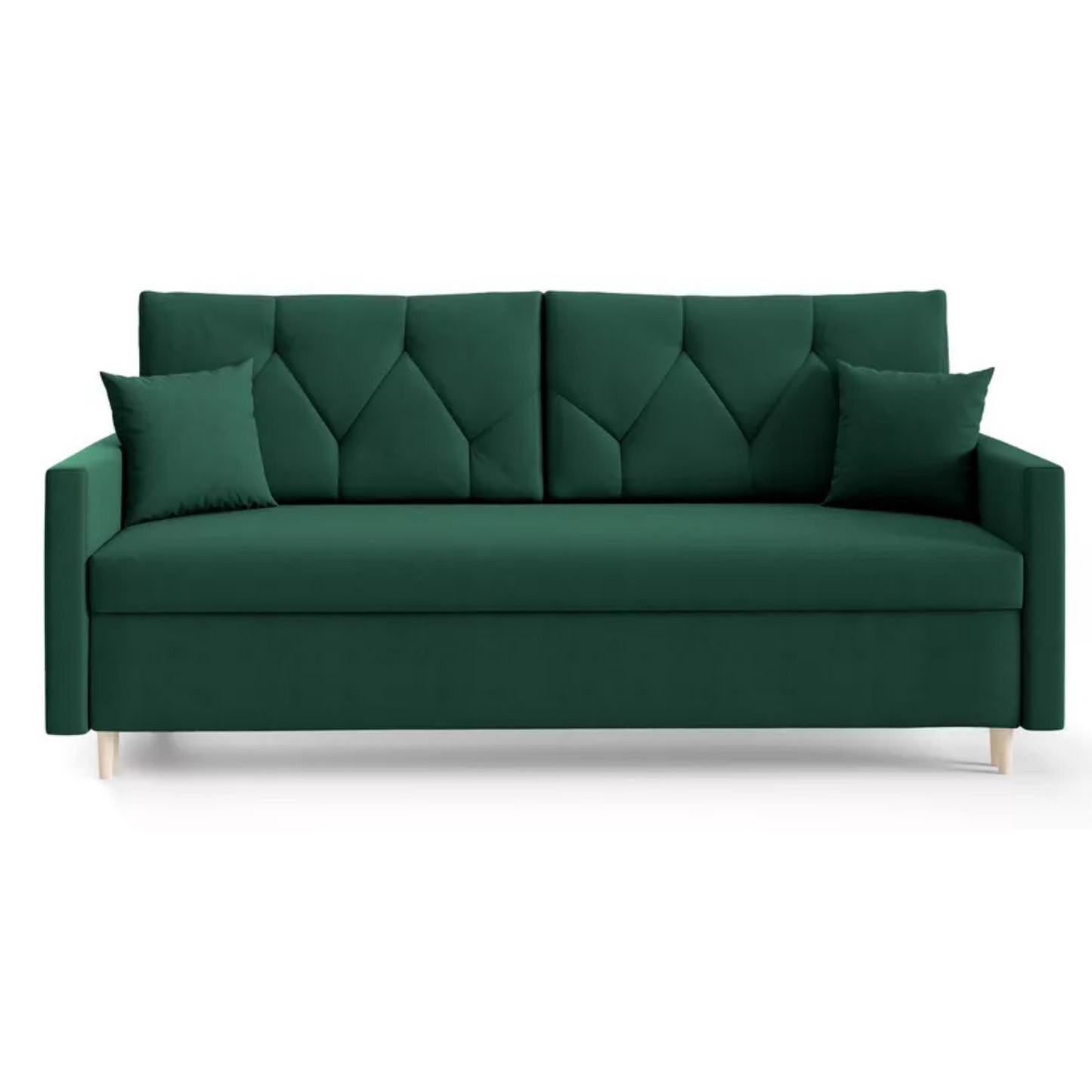 RAZO Dīvāns-gulta ar glabātuvii, zaļš samts - N1 Home