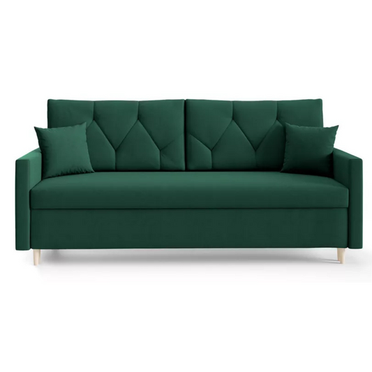 RAZO Dīvāns-gulta ar glabātuvii, zaļš samts - N1 Home