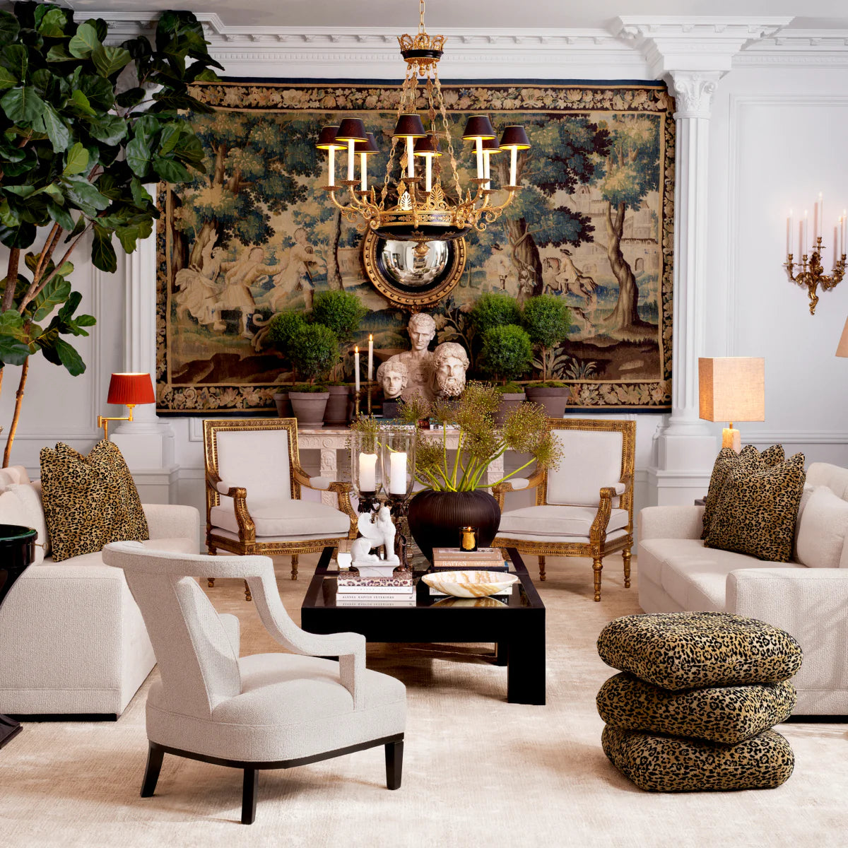 Krēsls Manhattan Eichholtz 118/117/77 cm Palmer beige - N1 Home