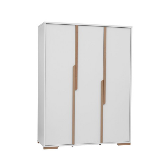 3 durvju skapis SONI 145/56/195 cm balts - N1 Home