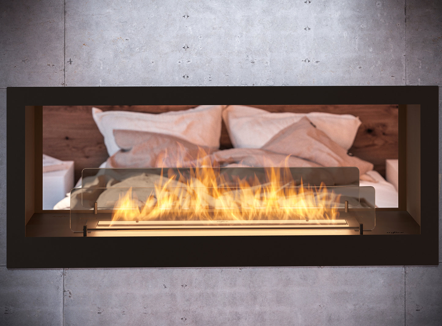 Biokamīns 2Sid 90/50/25; 120/50/25 cm melns - N1 Home