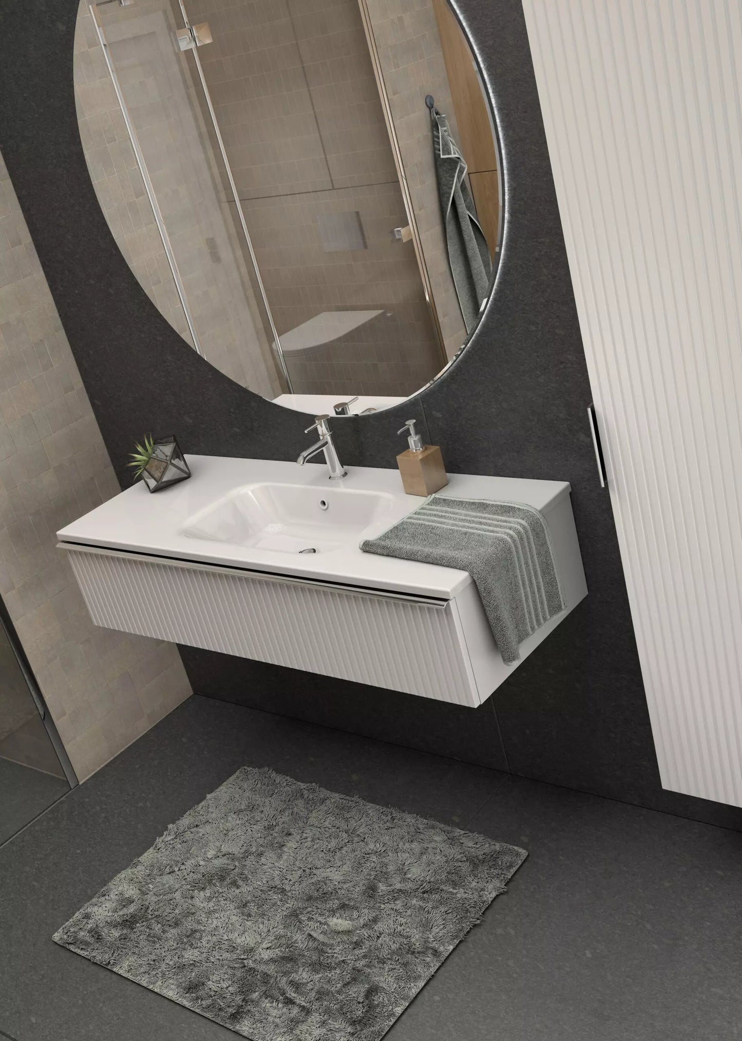 Vannas istabas izlietnes skapīs Eta Fure (3 izmēri) melns - N1 Home