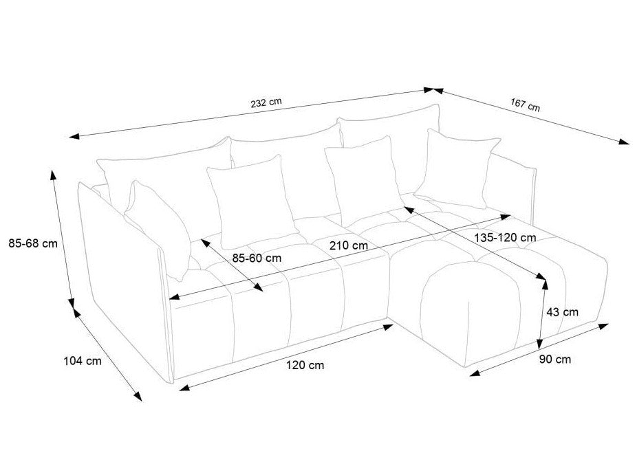Dīvāns MALI 232/85/167 cm - N1 Home