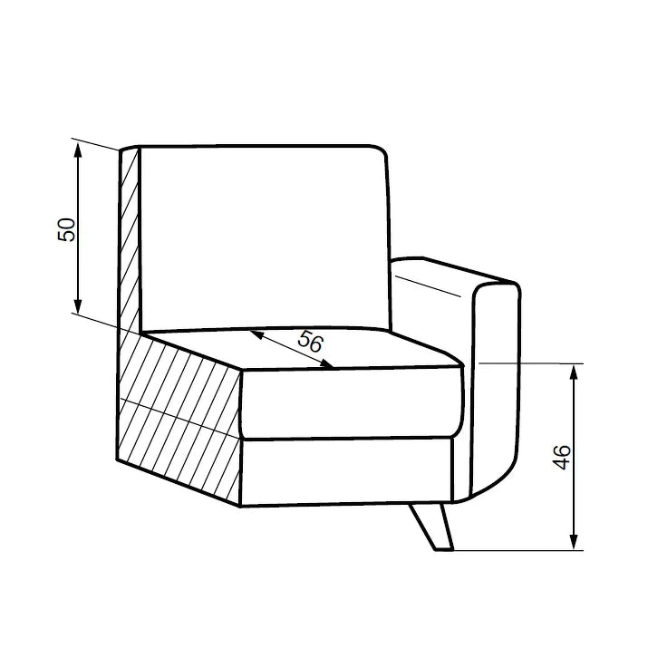 Dīvāns Aramo 228/85/90 cm Milton 23 - N1 Home