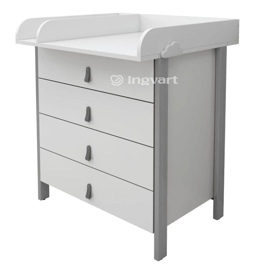 Ingvart Kumode ar Pārtinamo Galdiņu Scandi 82/80/50 cm White+Grey - N1 Home