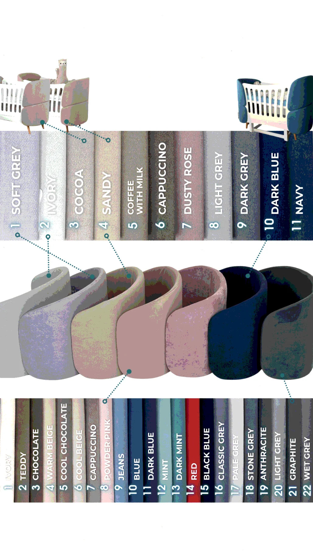 Ovāla pusaudžu gulta Fly Bed Teenage Boucle 80/168(183) cm 05 Coffee With Milk - N1 Home