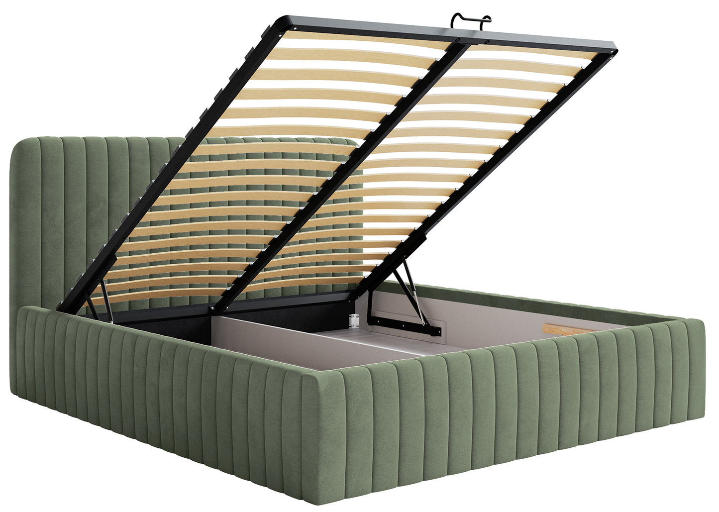 LIANOSOL Mīkstā gulta 140/160/180x200 cm ar glabātuvi, eikalipts, hidrofobs velūrs - N1 Home