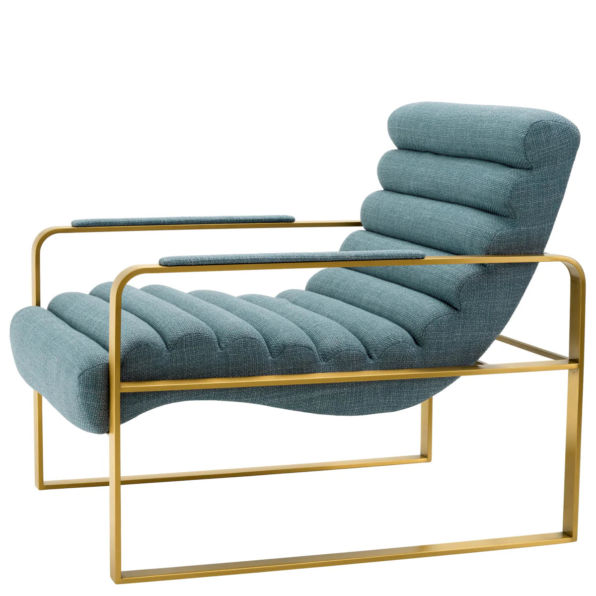 Krēsls Olsen Eichholtz 68.5/88/77 cm Brushed brass finish |scalea blue