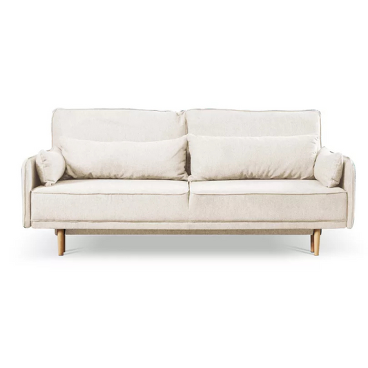 DERSPI Trīsvietīgs dīvāns, krēmkrāsas, hidrofobs samts - N1 Home