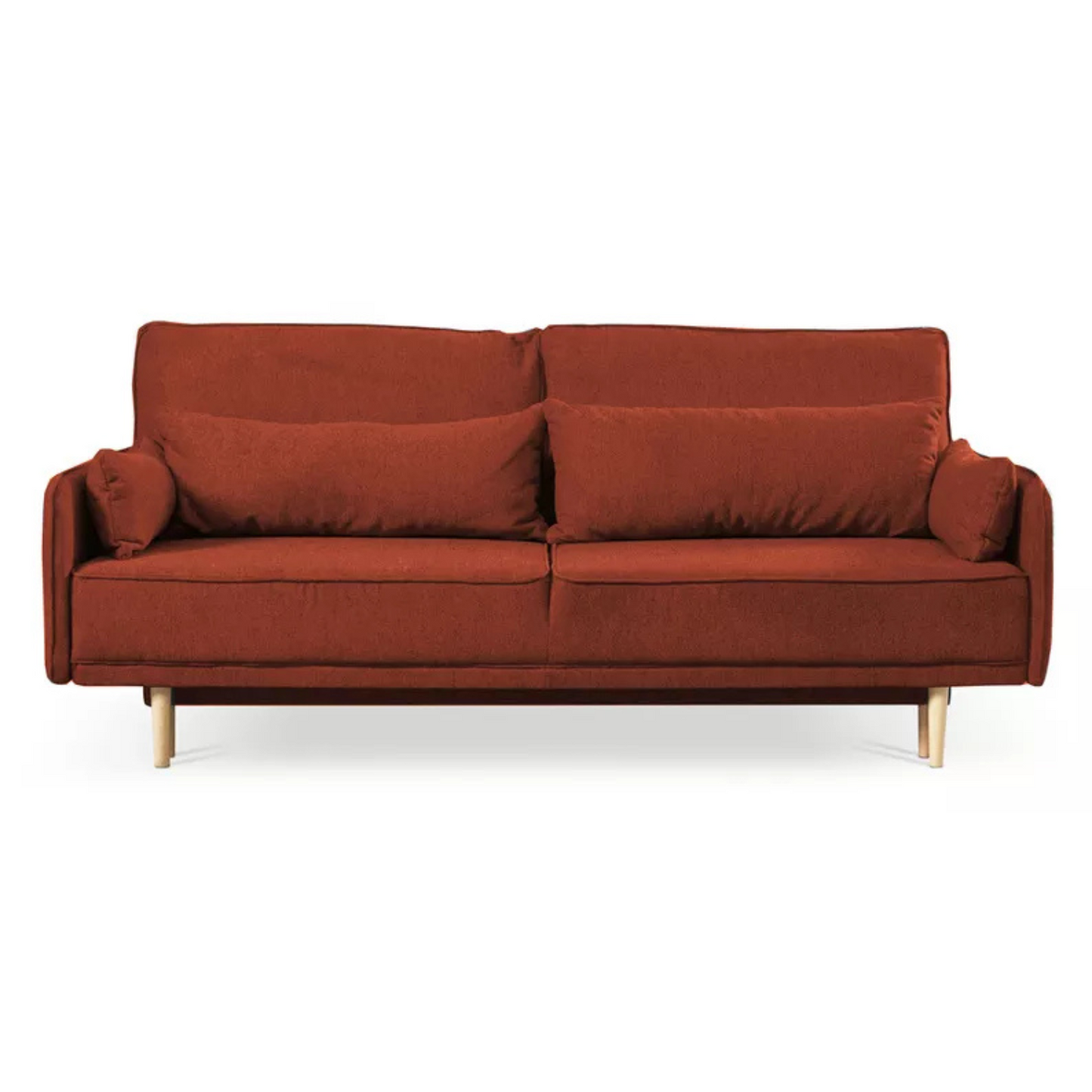 DERSPI Trīsvietīgs dīvāns, sarkans, hidrofobs samts - N1 Home