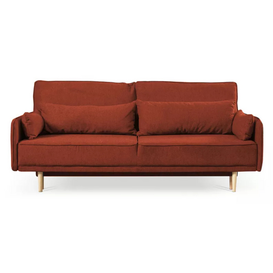 DERSPI Trīsvietīgs dīvāns, sarkans, hidrofobs samts - N1 Home