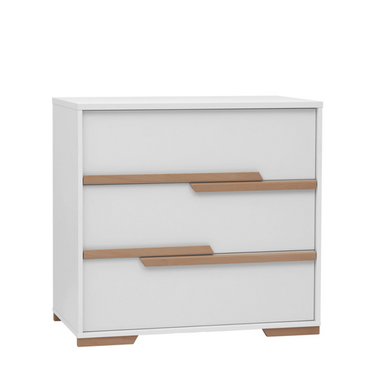 3 atvilktņu kumode SONI 56/98/93 cm balts - N1 Home