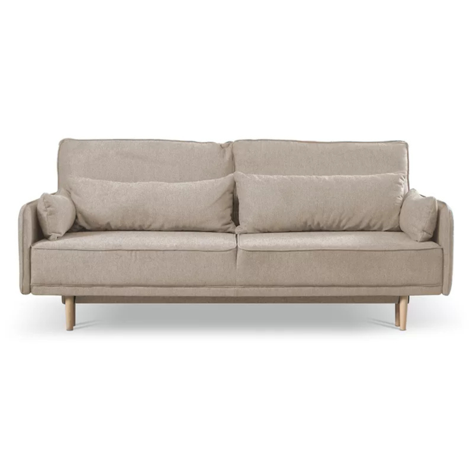 DERSPI Trīsvietīgs bēšs dīvāns no viegli tīrāma auduma - N1 Home