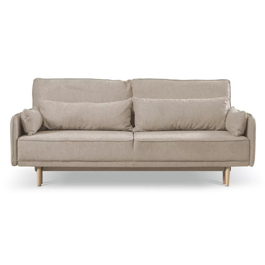 DERSPI Trīsvietīgs bēšs dīvāns no viegli tīrāma auduma - N1 Home