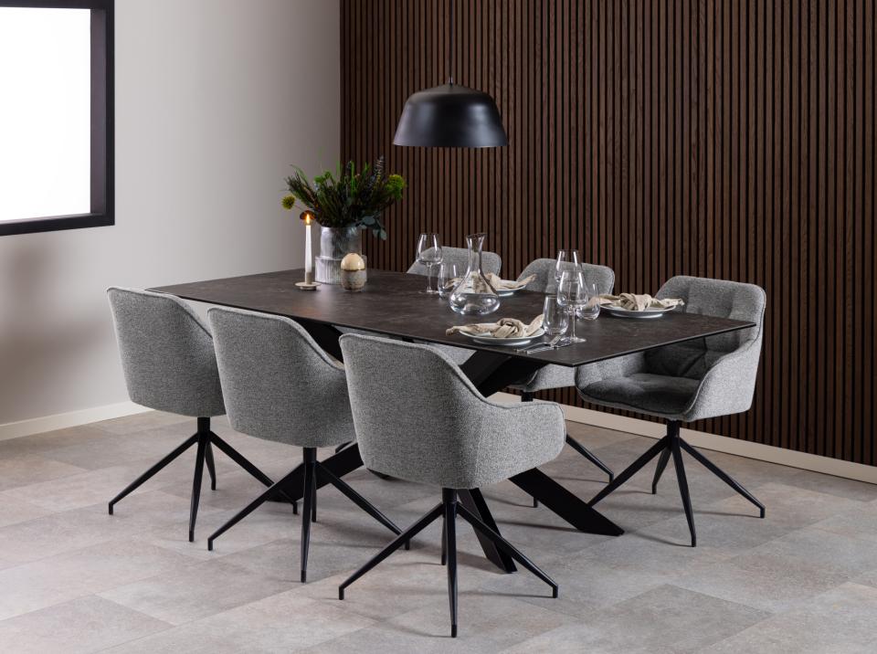 Krēsls Broo 57/54,5/82 cm pelēks - N1 Home