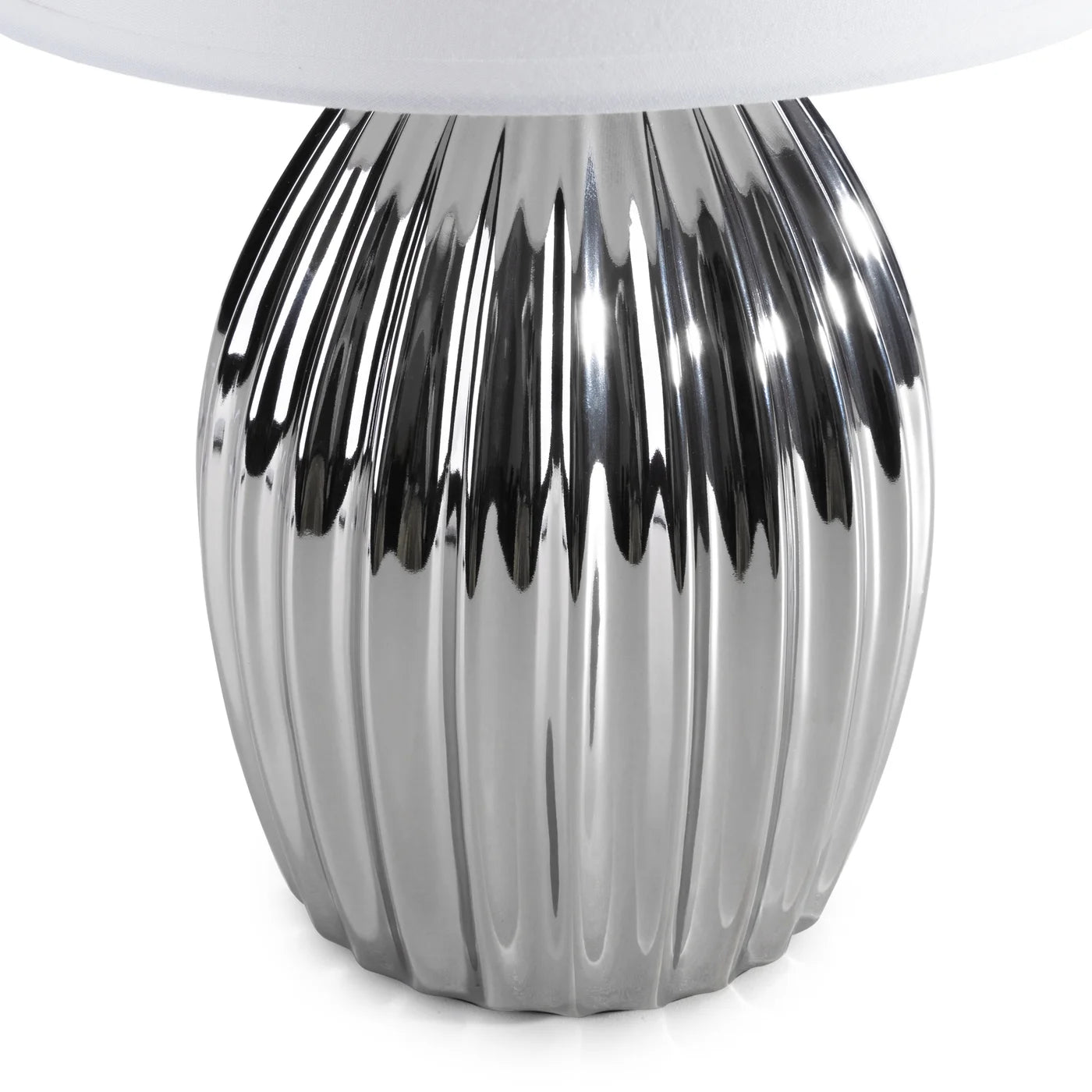 Galda lampa Vens 25 x 41 cm balts/sudrabs - N1 Home