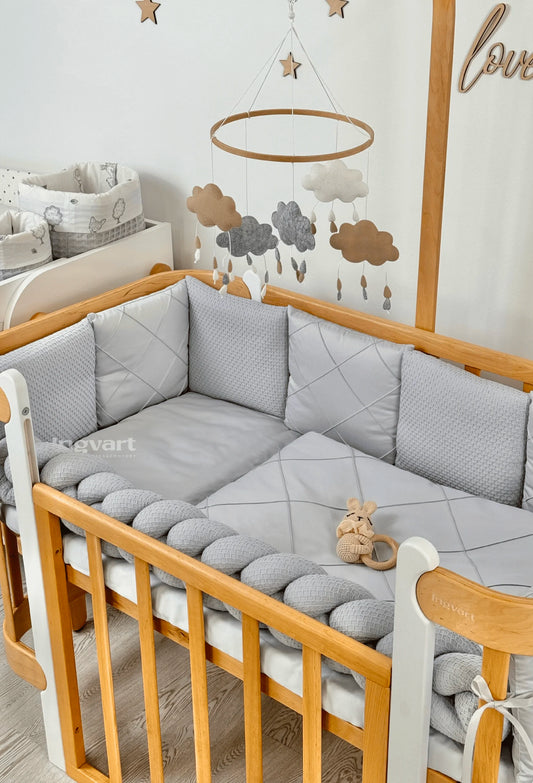 Satīna Gultas Veļas Komplekts "Platīns" light grey - N1 Home