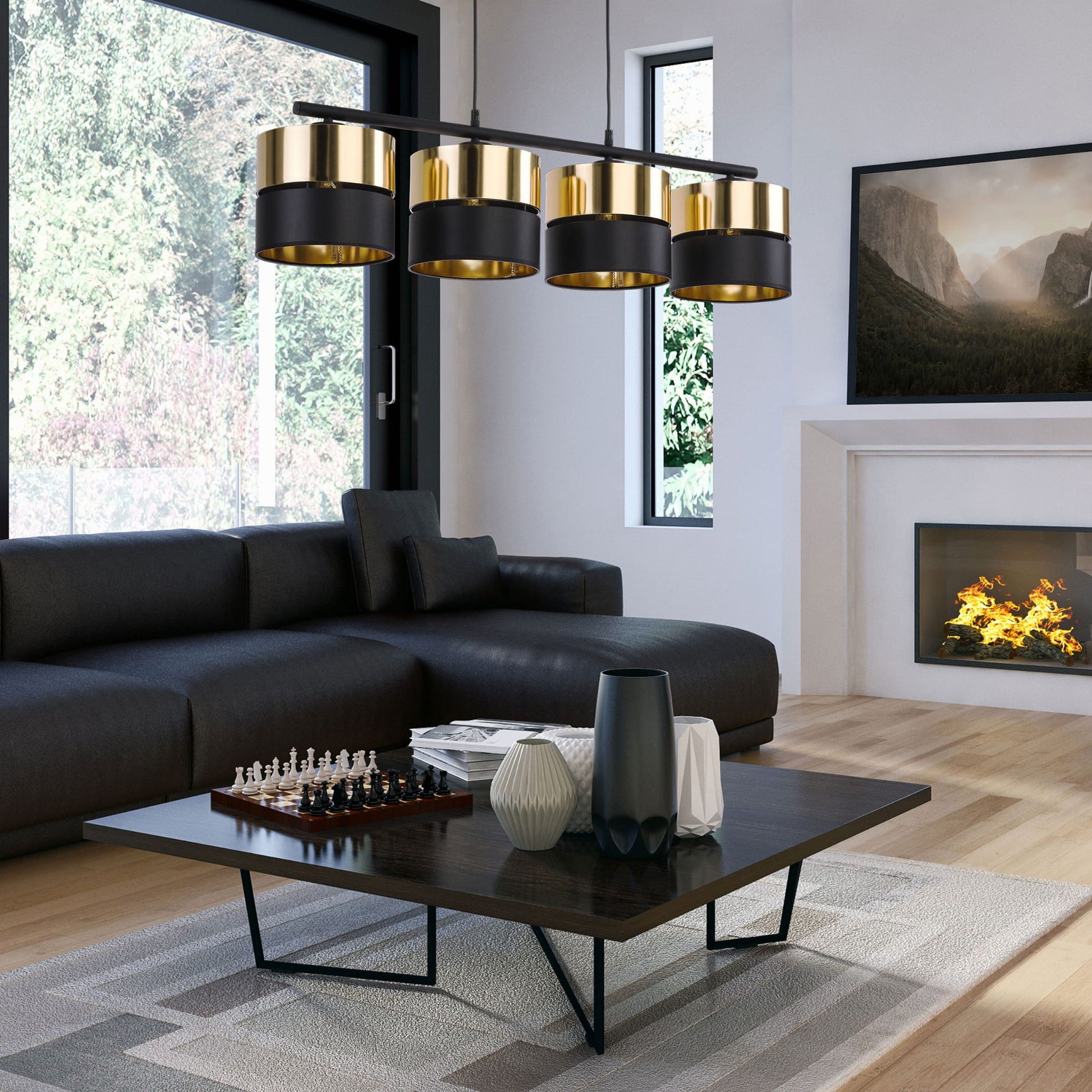 Piekaramā lampa Hilton 20/95/94 cm melns/zelts - N1 Home