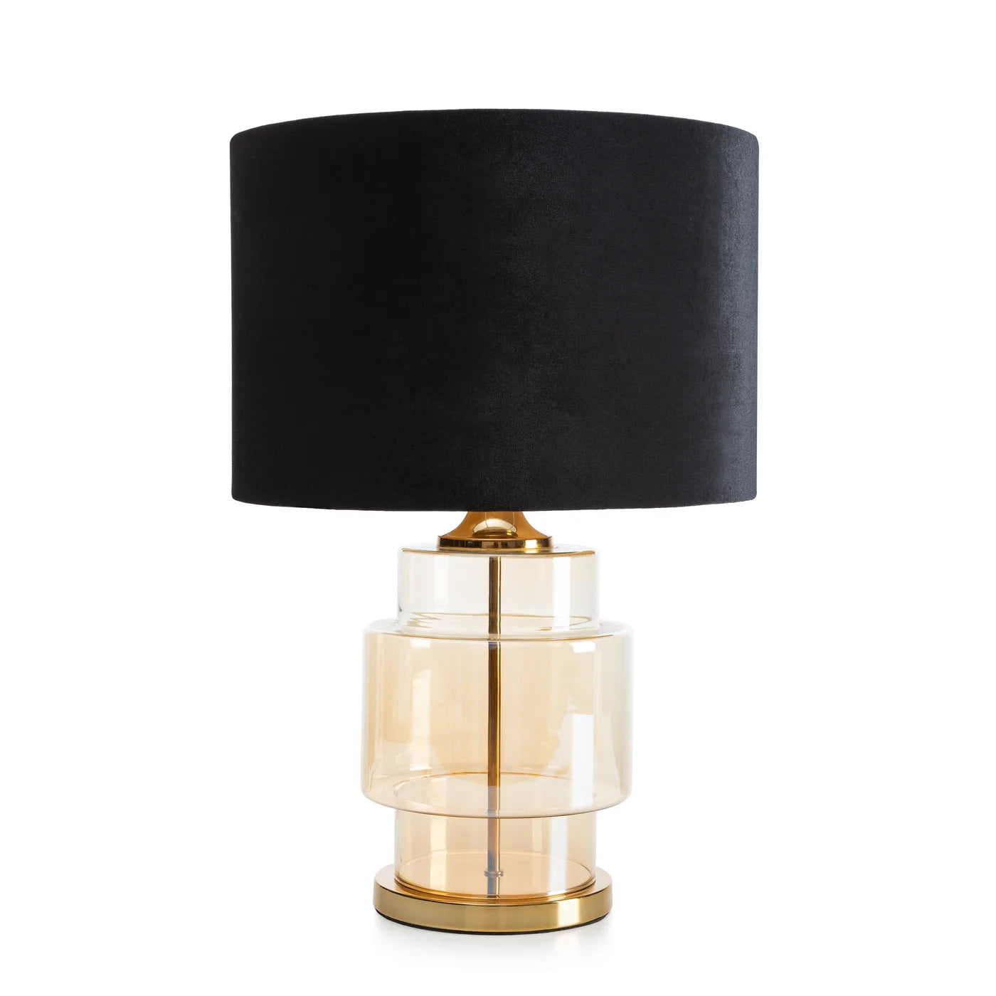 Galda lampa Yan 38/57 cm melns/zelts - N1 Home