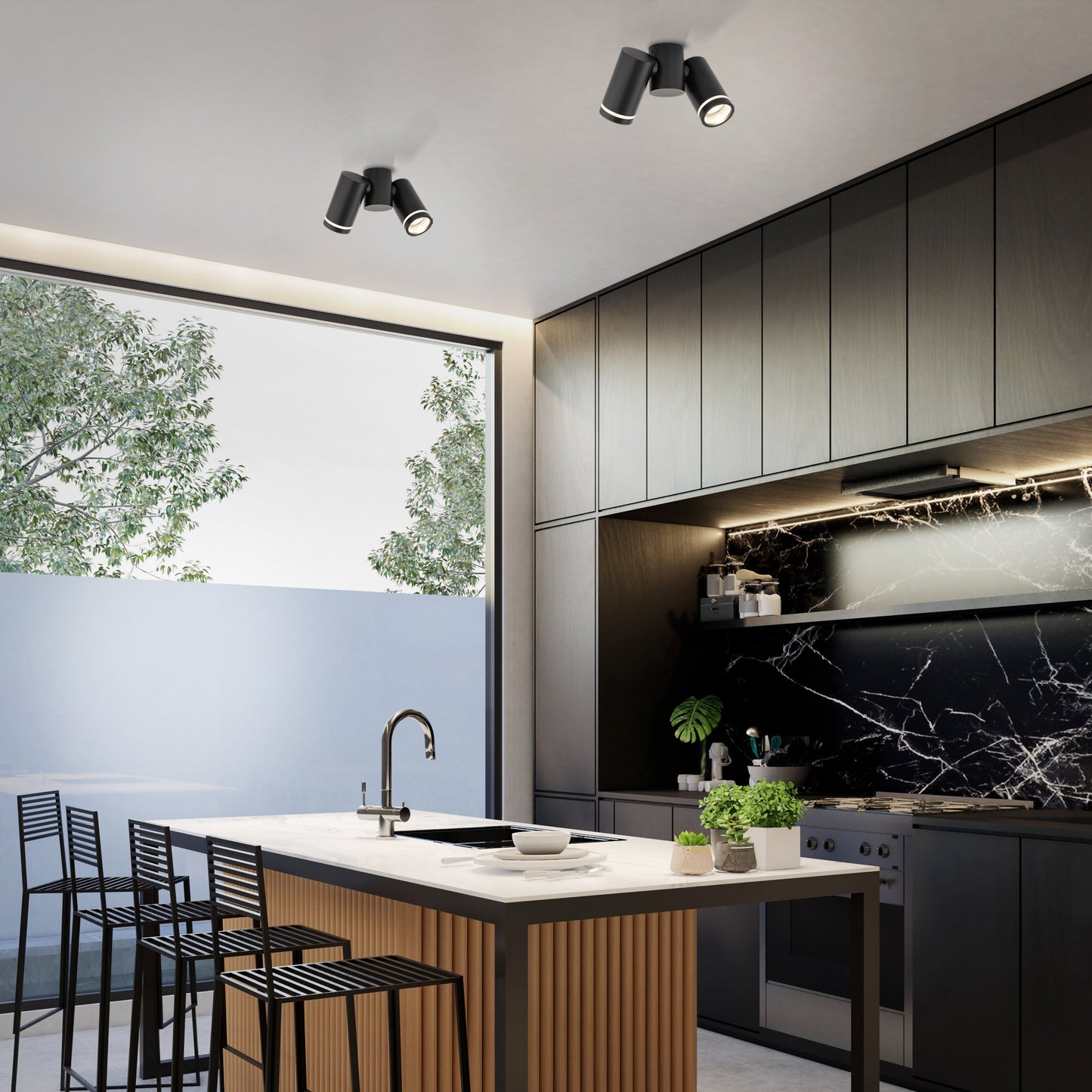 Lampa Jet set 170 × 135 mm melns - N1 Home