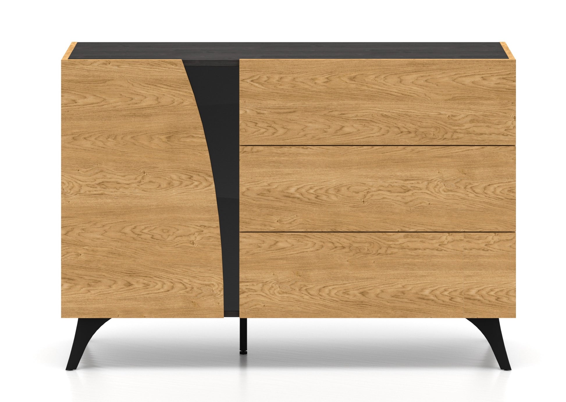 Kumode Toskana 120/82/38 cm ozols/melns - N1 Home