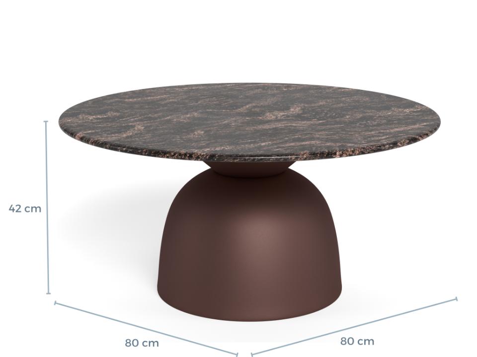 Kafijas galds Ferro 80/80/42 cm Cocoa marmors