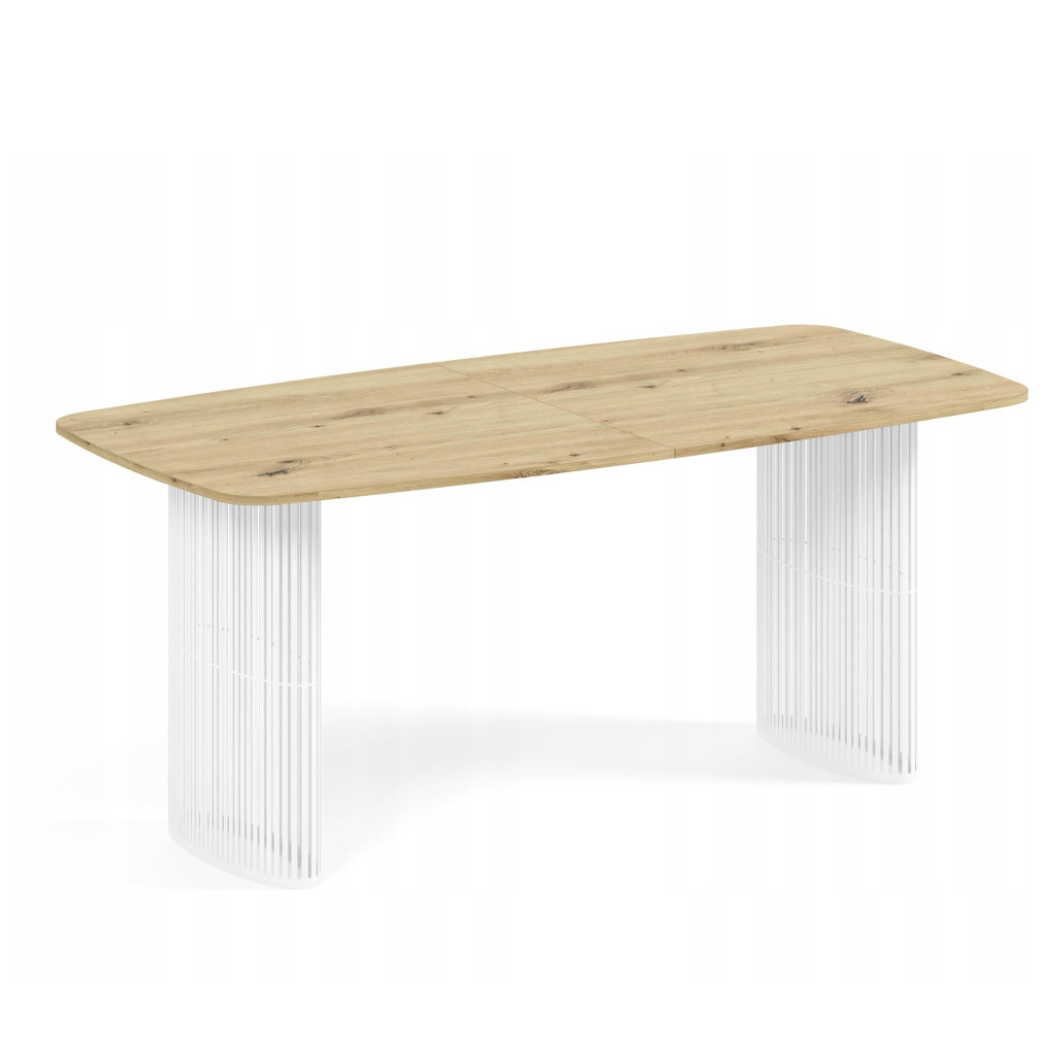 Galds Arco 160;180;200/76/90 cm dabīga Hikora/balts