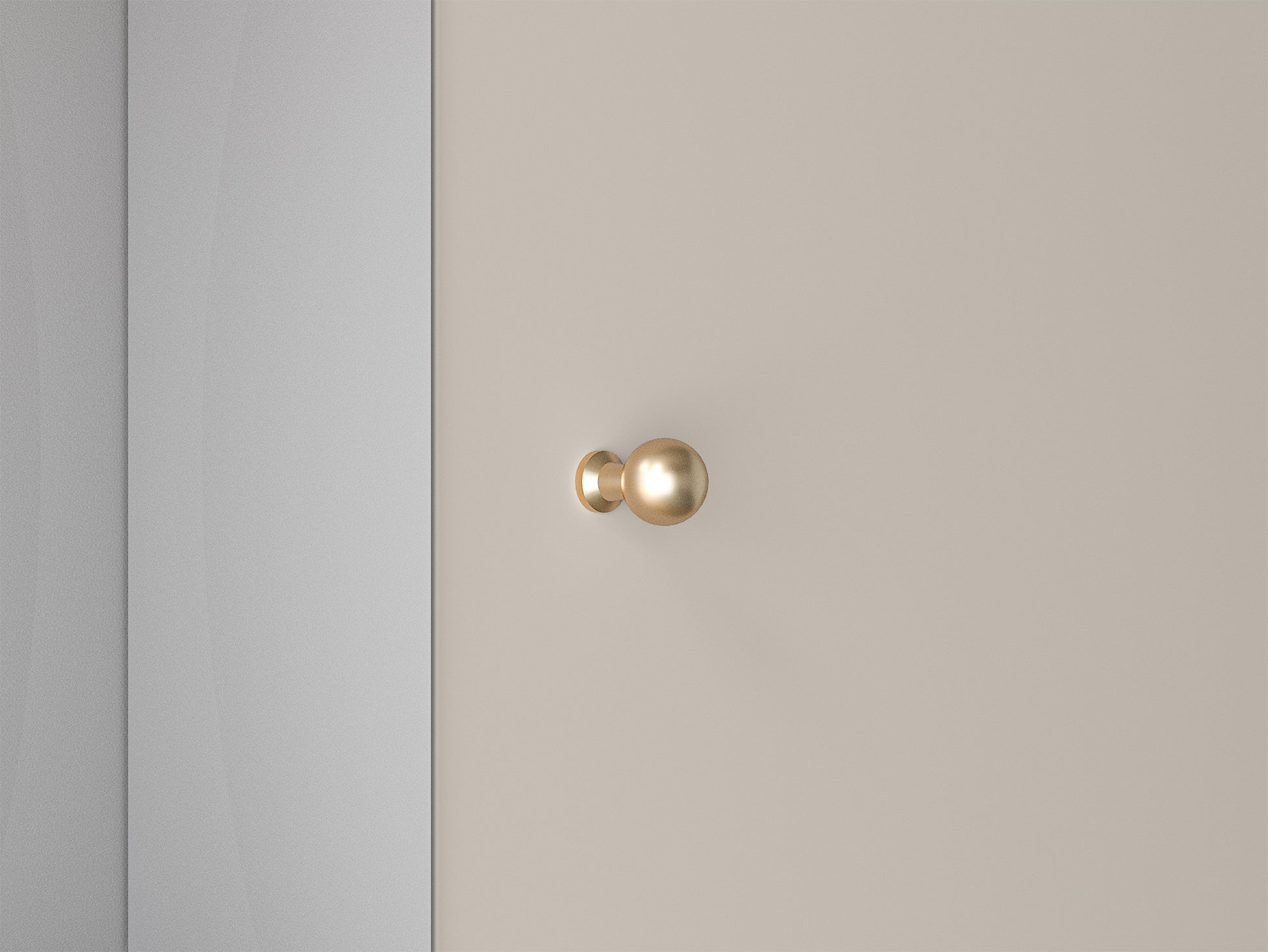 Skapis GALETO četrdurvju ar spoguli (200/210/55 cm), smilškrāsa - N1 Home