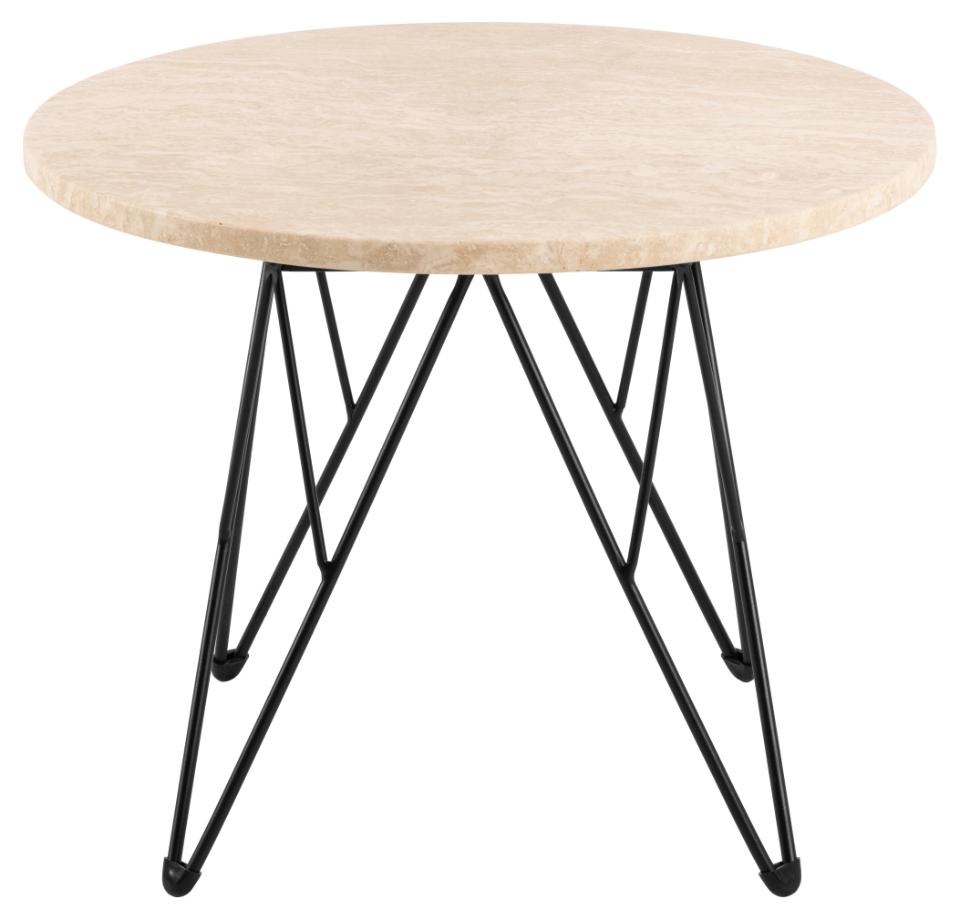 Kafijas galds Prun 55x41,4 cm travertīns/melns - N1 Home