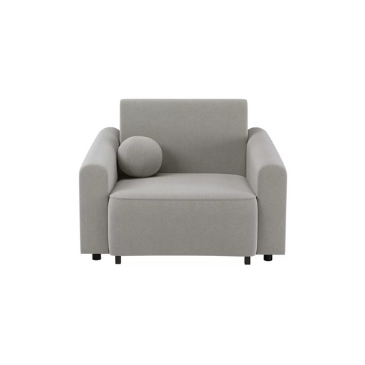 VIOSTE Atzveltnes krēsls ar glabātuvi, pelēki bēšs hidrofobs šenils - N1 Home