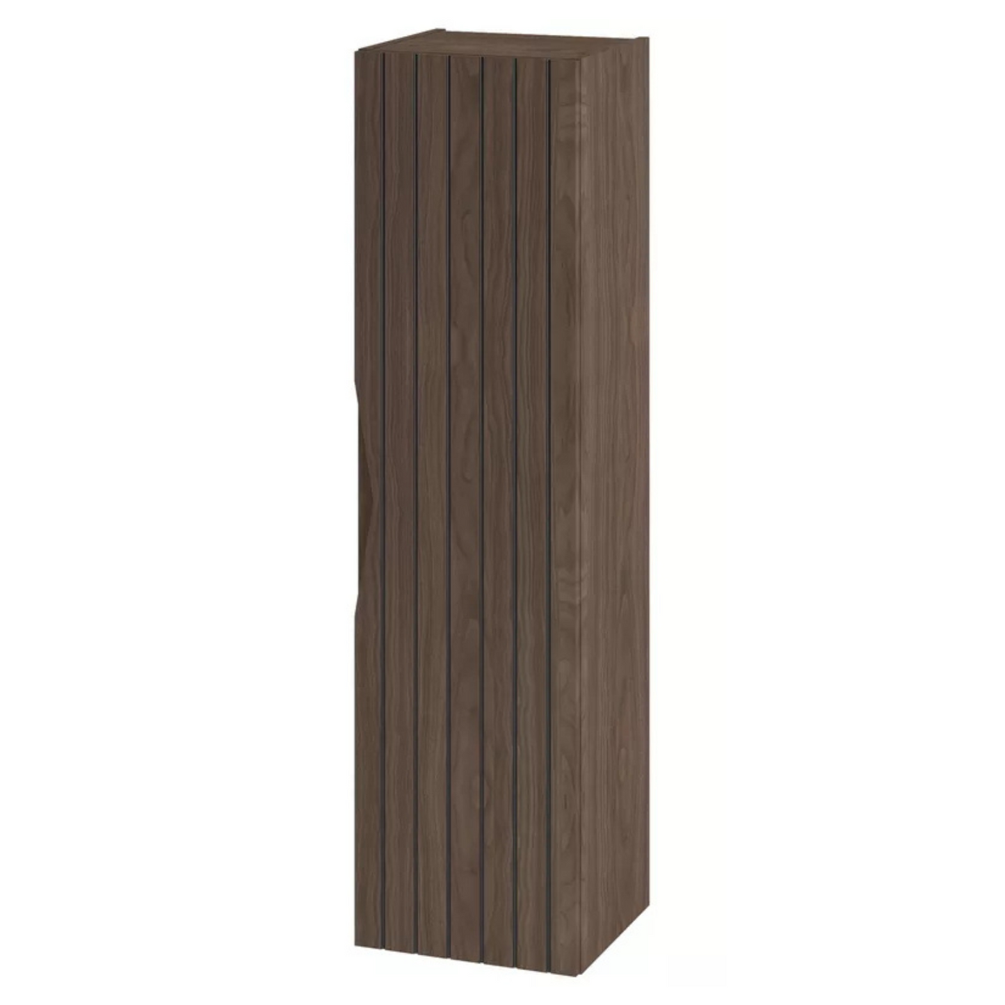 DELLA Vannas istabas skapis, 35 cm, rievotas fasādes, riekstkoks/matēti melns - N1 Home