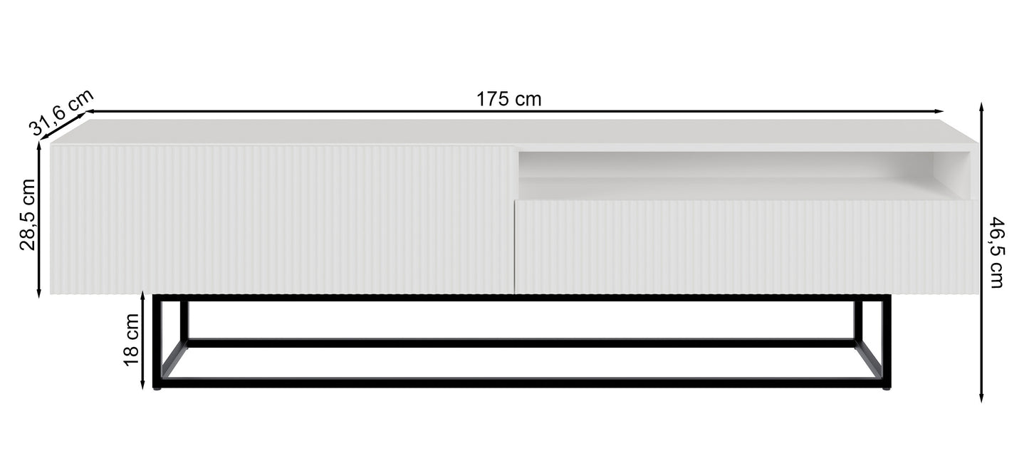 TV skapis Velda A 175/46/31 cm balts/zelts