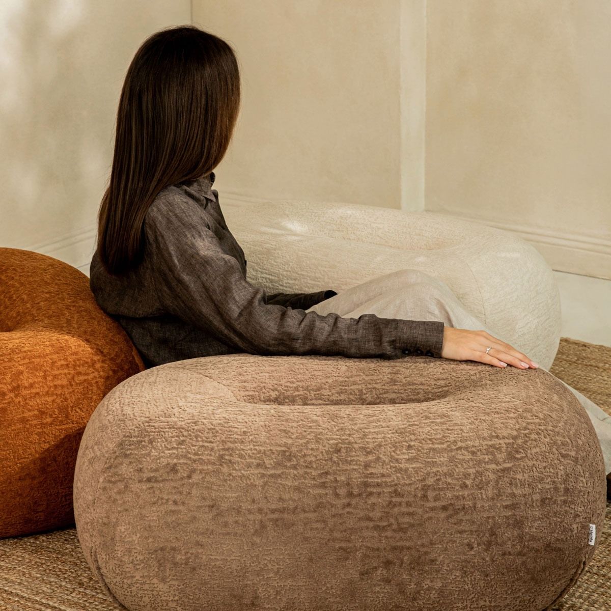 Pufs Lunca 82/52/34 cm bēšs