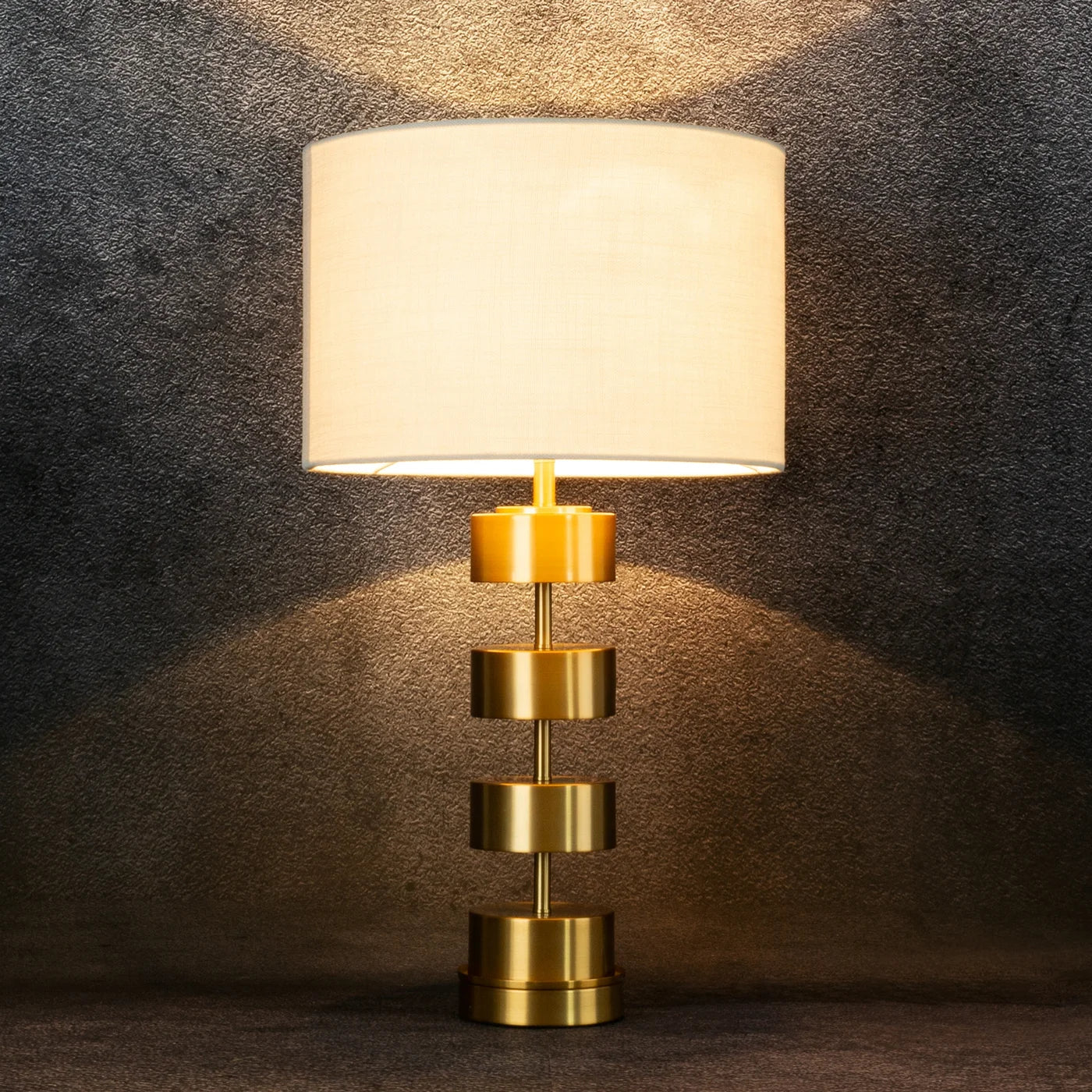 Galda lampa Angi 36/65 cm balts/zelts - N1 Home