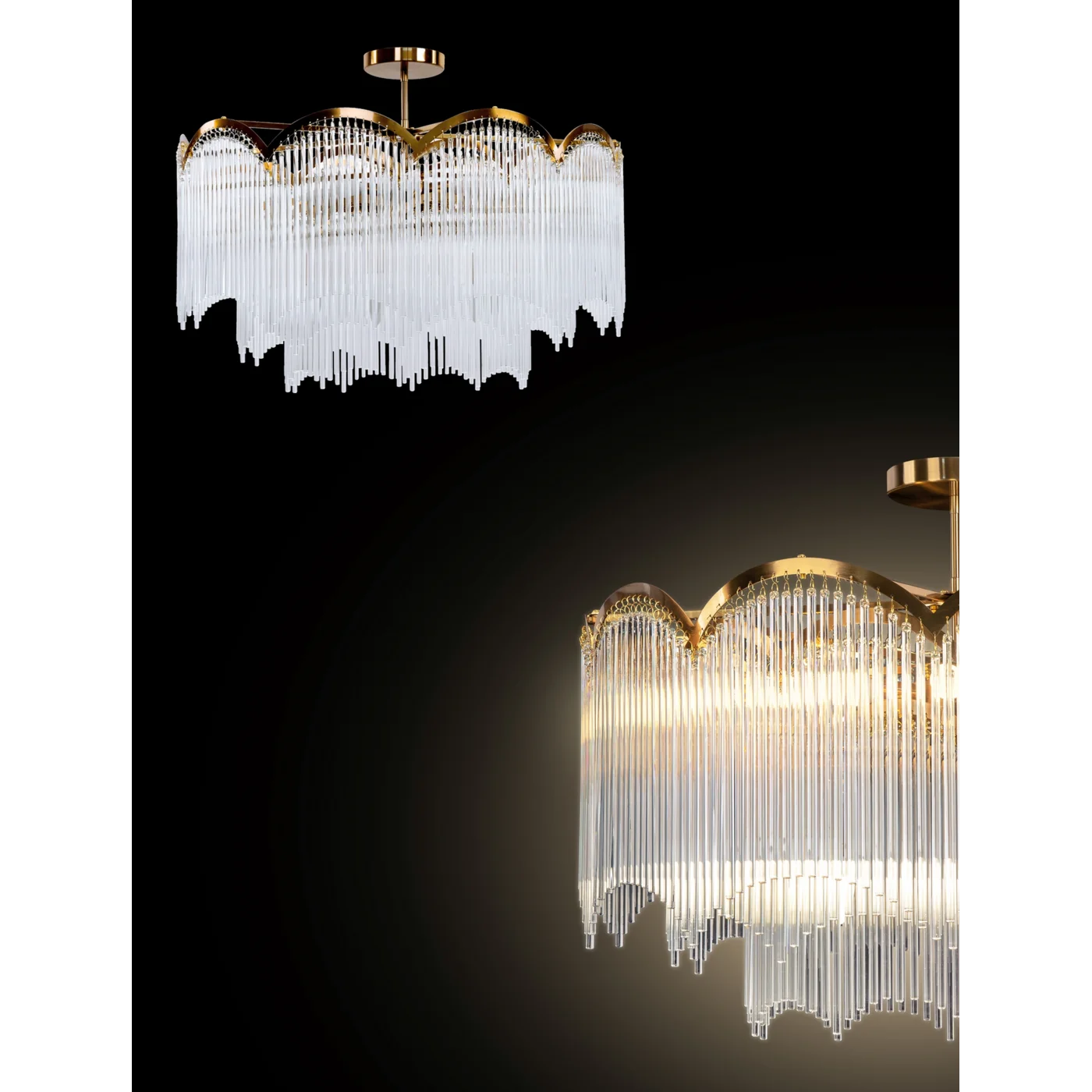 Lustra Salm  80 x 60 cm, balts/zelts - N1 Home