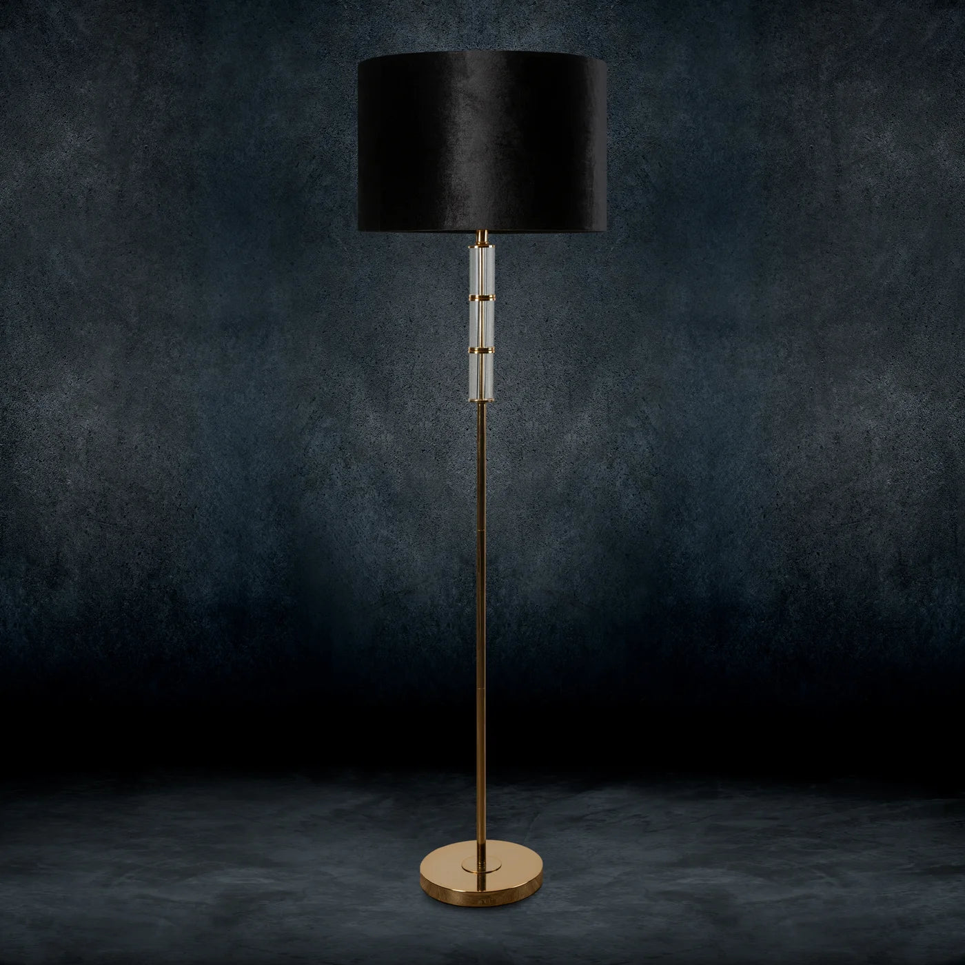 Stāvlampa Beno 46/163 cm melns/zelts - N1 Home