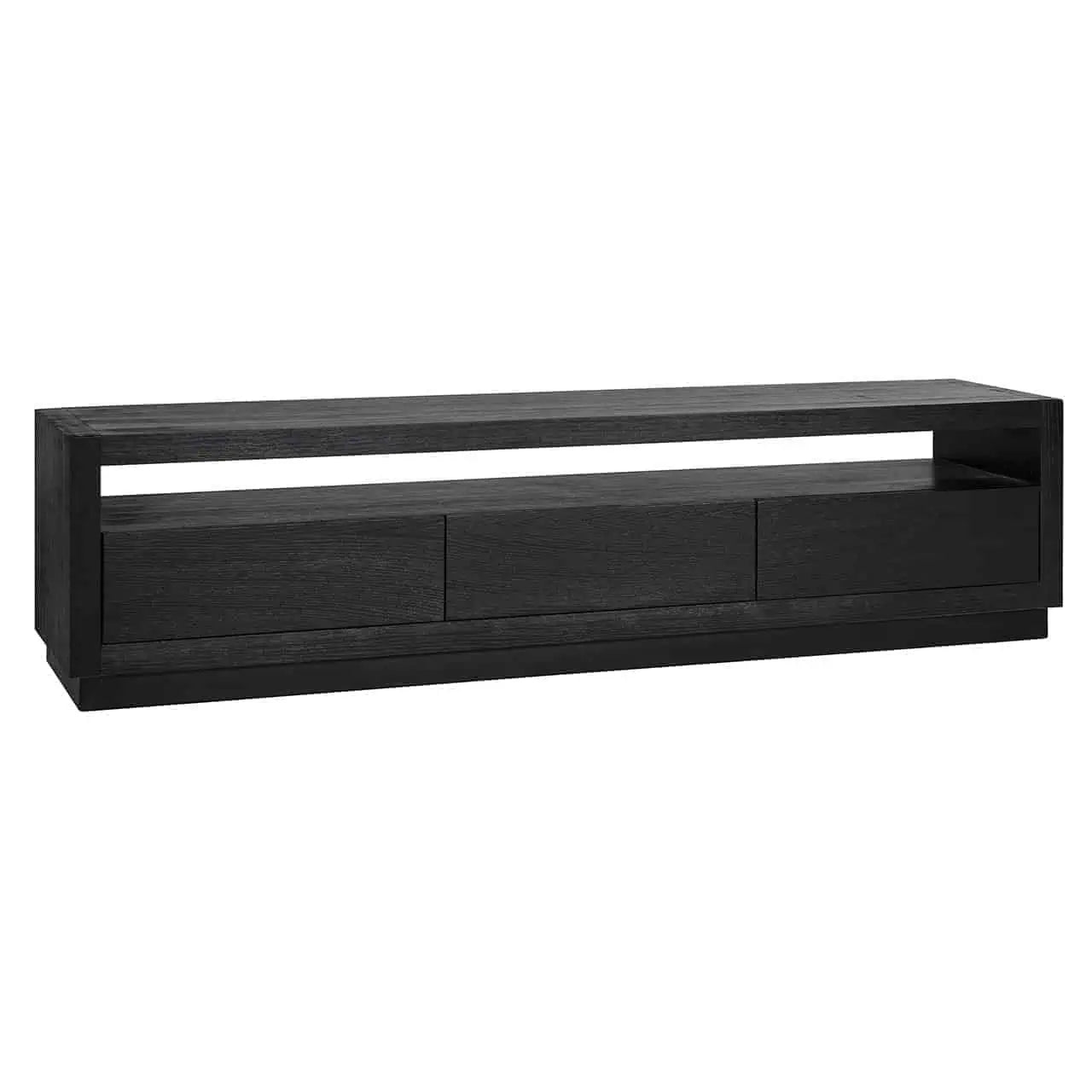 TV skapītis Oakura ar 3 atvilktnēm Richmond Interiors 45/185/40 cm melns - N1 Home
