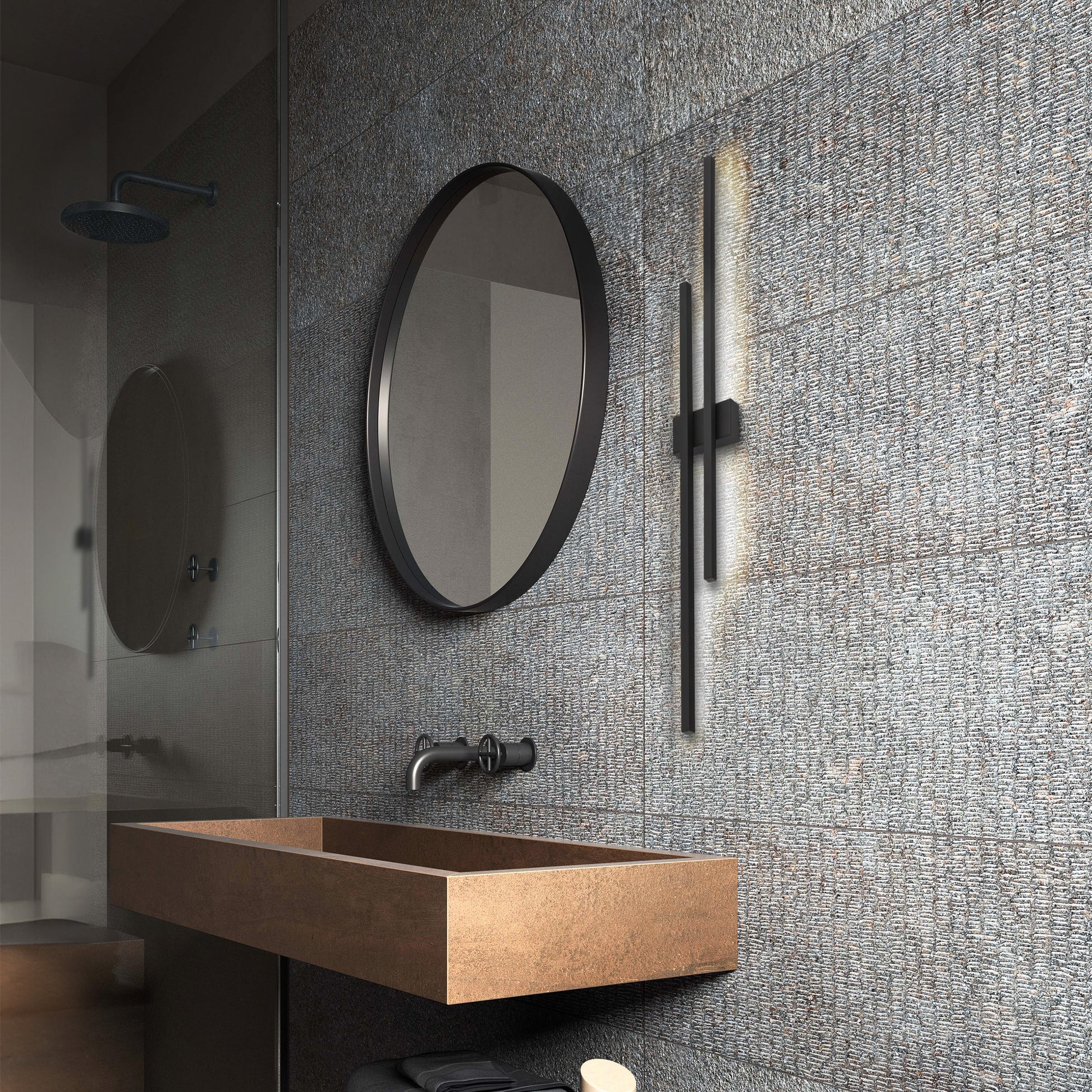 Sienas lampa Flo 5,5/13/90 cm melns - N1 Home