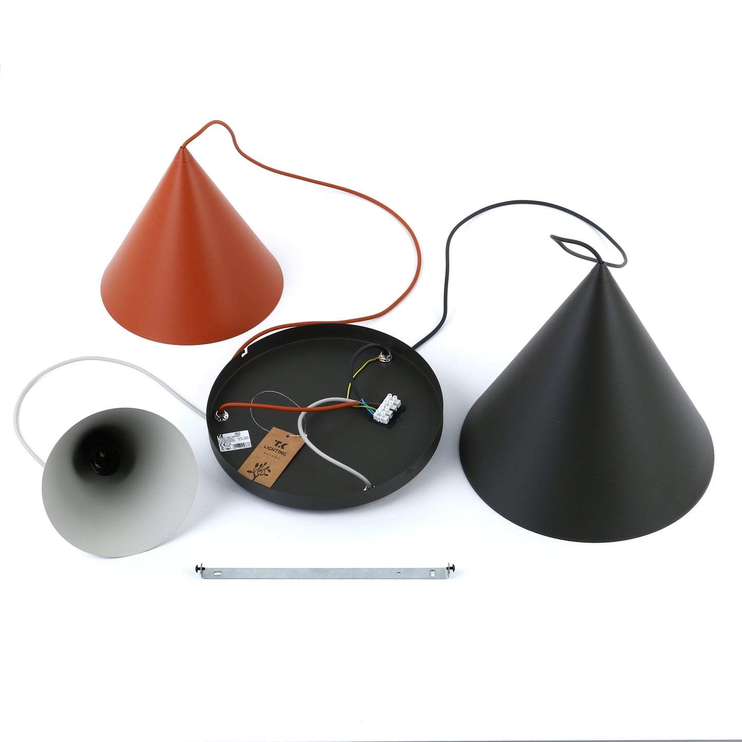 Piekaramā lampa Cono 500 × 500 × 1600 mm bēšs/ķieģelis/melns - N1 Home