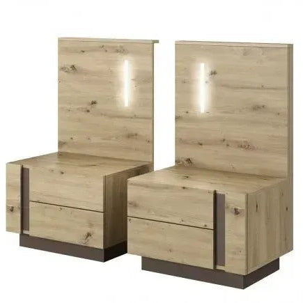 Naktsskapītis Arci (2) 60/102/46 cm antracīts/ozols - N1 Home